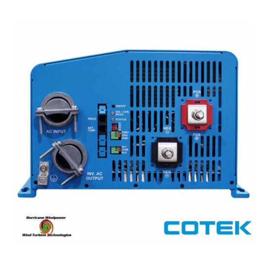 Cotek SL2000-112 Pure Sine Wave Inverter/Charger 2000W 12V with CR-20 Remote image {3}