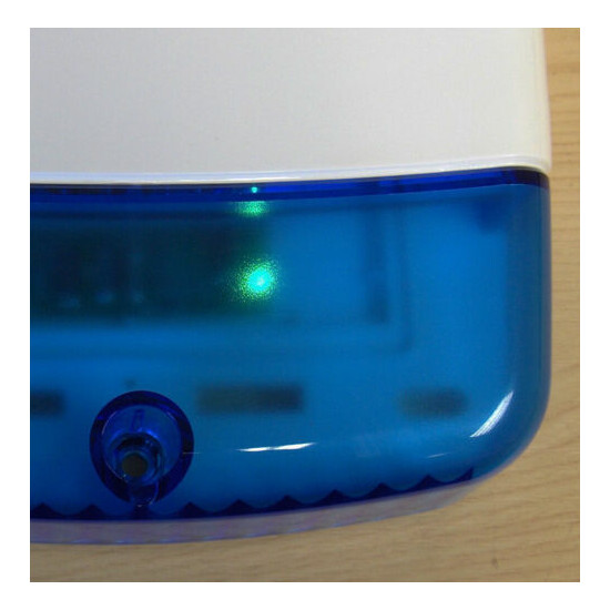 White Dummy/Decoy Alarm Bell Box with Blue Lens and dual alternate Flashing LEDs image {3}