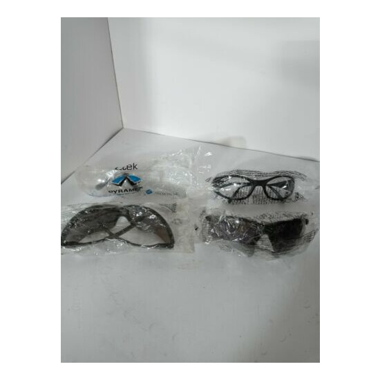 Lot Of Four Work Safety Glasses Two Clear Two Colored image {1}