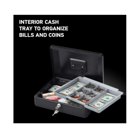 Portable Security Money Box Key Lock Safe Storage Cash Gun Jewelry Safety Home image {3}