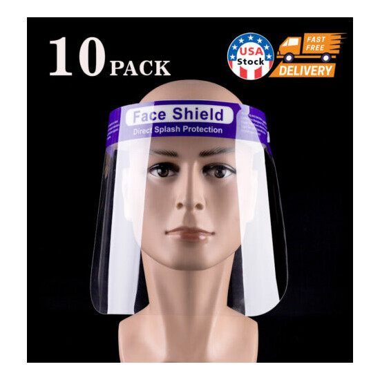 10pcs Reusable Full Face Covering Anti-fog Safety Shield Mask Glasses Eye Helmet image {1}