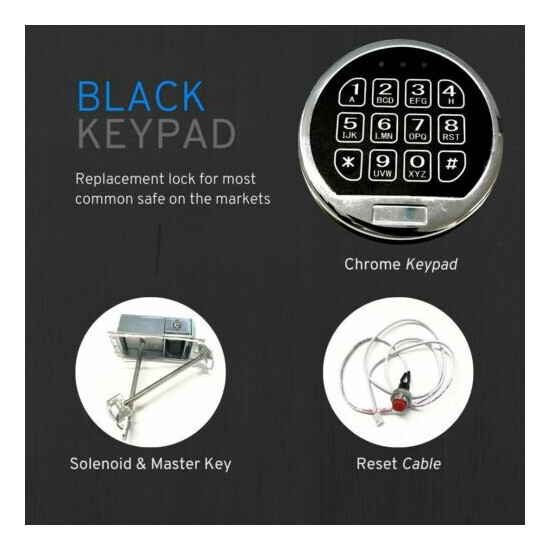 Chrome Keypad Safe Electronic Lock with Solenoid Master Key Safe Replacement Loc image {3}