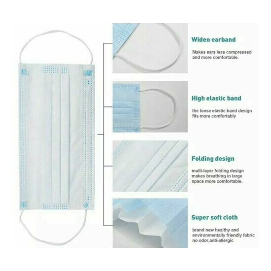 100 Pcs Face Mask Mouth & Nose Protector Respirator Masks with Filter image {2}