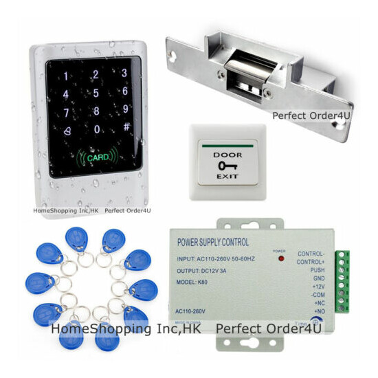 IP68 Waterproof RFID Card&Password Door Access Control Kit+Fail-Safe Strike Lock image {1}