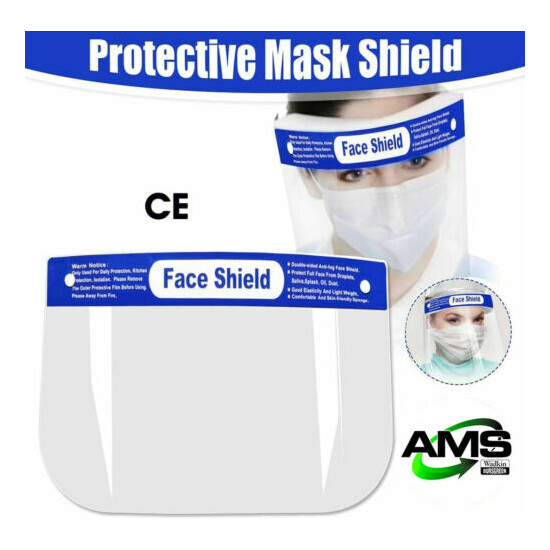 Full Face Covering Visor Mask Shield Protection Reusable Splash Guard Safety image {1}