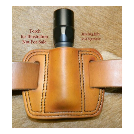 Gary C's Leather Flashlight / Torch POUCH Belt Carry Fits 1" dia, 5-1/4"+ Length image {1}