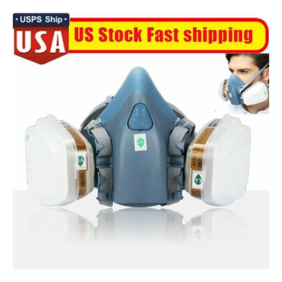 7/17 in 1 Half Face Gas Mask Respirator For 7502 Facepiece Spraying Painting image {1}