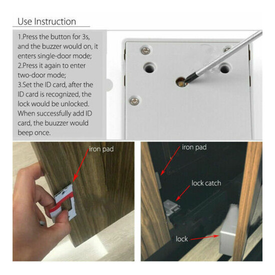 DIY Cabinet Lock Safety Drawer Battery RFID Hidden Digital Lock Set Replacement image {3}