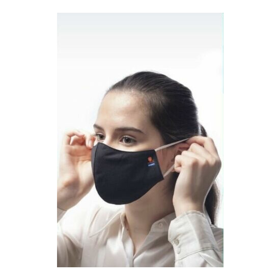 5 PCS Dony Triple Layer Black Cloth Face Mask Washable Over 60 Times Black Color image {4}
