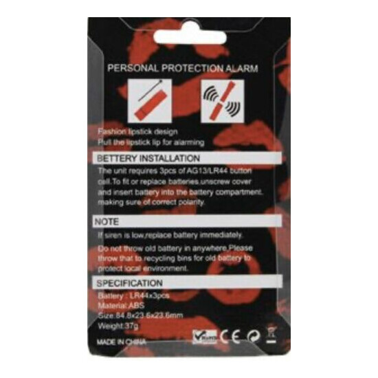 Lipstick Alarm Emergency Anti-wolf Panic Attack Self Defense Safety Protection image {4}