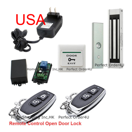 Door Access Control System+Electric Door Magnetic Lock+ 2PCS Remote Controls image {1}