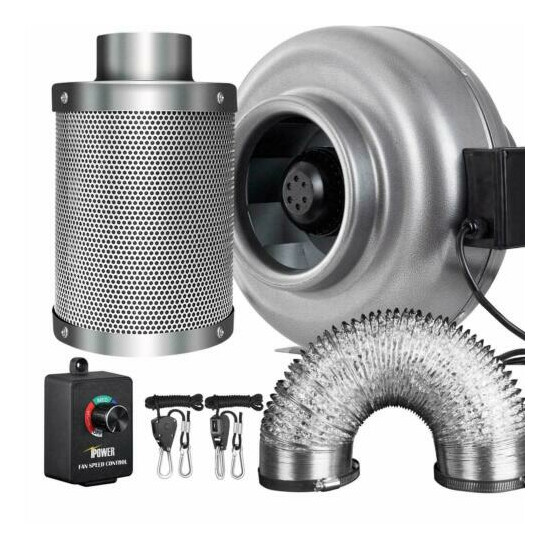 iPower 4'' 6'' 8'' Inline Fan & Carbon Filter & Ducting with Speed Controller image {1}