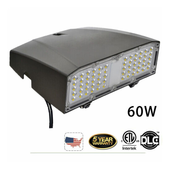 60W LED Slim Wall Pack Light Outdoor Warehouse Area Security Light Fixture IP65  image {1}