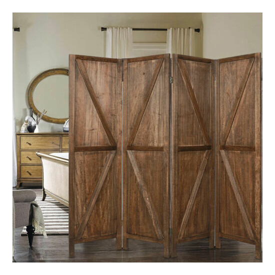 4 Panels Wood Room Divider Privacy Screen Freestanding Wall Folding 5.6FT  image {1}
