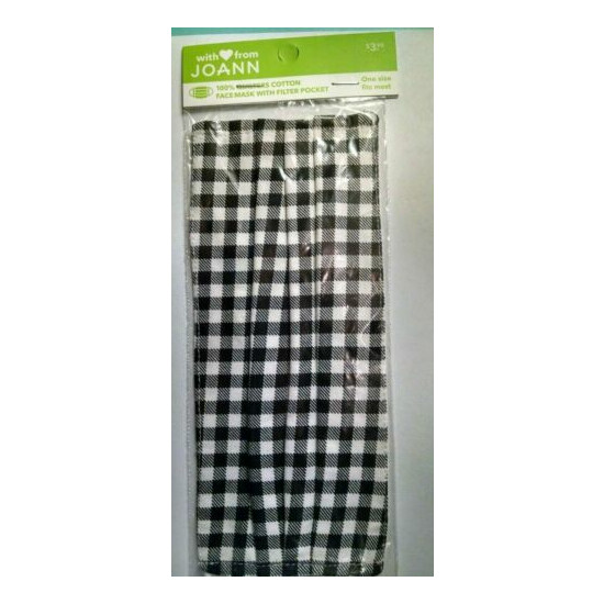Washable Pleated Quilters Cotton Face Masks Gingham Plaid One Size Fits Most  image {5}