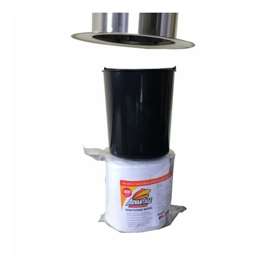 Stainless Steel Wipes Dispenser with Trash Can image {6}