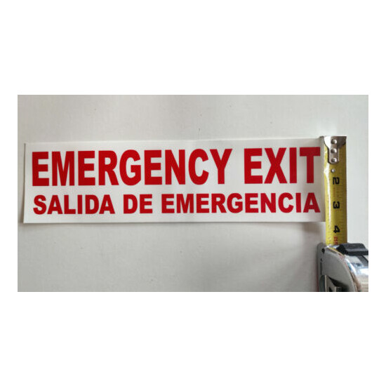 Emergency Exit / Salida de Emergencia 13" x 3-1/2'' Sticker RV Bus Camper Home image {2}