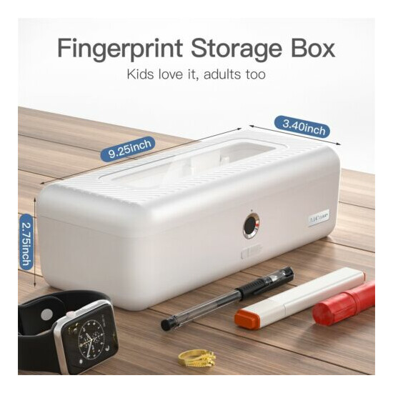 Mini Biometric Fingerprint Storage Box Stationery Box Multi Organizer Pen Case image {3}