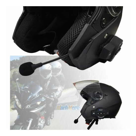 BT-10 Rechargeable Bluetooth Helmet Headset Handsfree Speaker W/Mic For Motobike image {4}