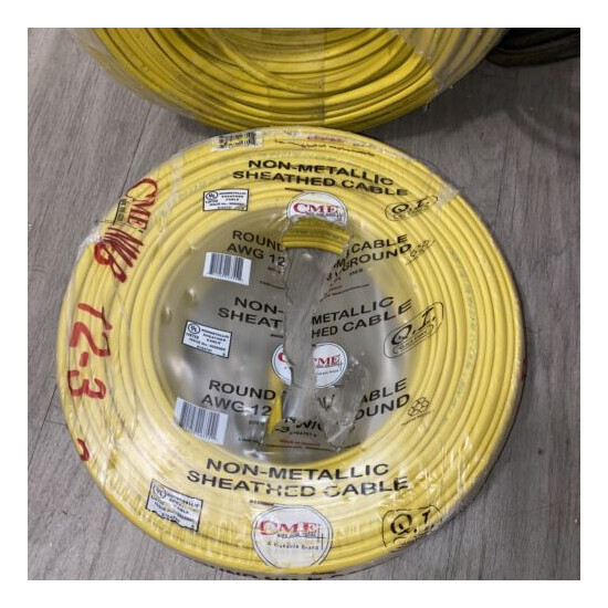 12/3 Romex Wire 12-3 AWG 250ft Roll Non Metallic Copper Cable CME image {1}