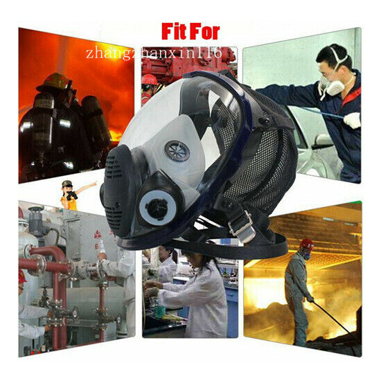 6800 Full Face Gas Mask Cover Respirator Chemical Spray Painting Vapour image {3}
