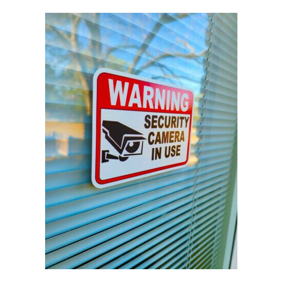 6x Security Video Surveillance Burgler Sticker Decal Warning Sign Camera in Use image {2}