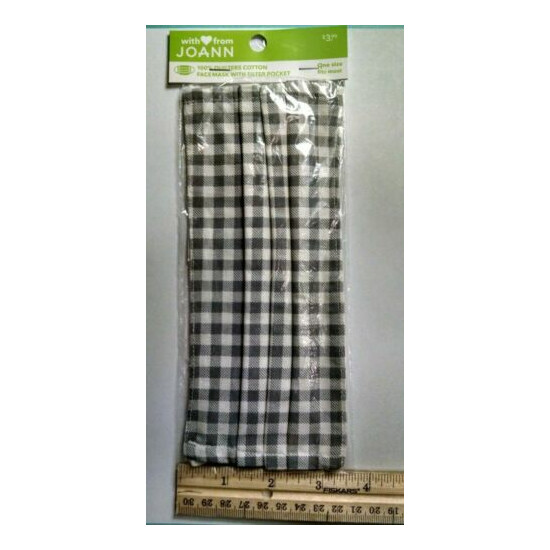 Washable Pleated Quilters Cotton Face Masks Gingham Plaid One Size Fits Most  image {3}