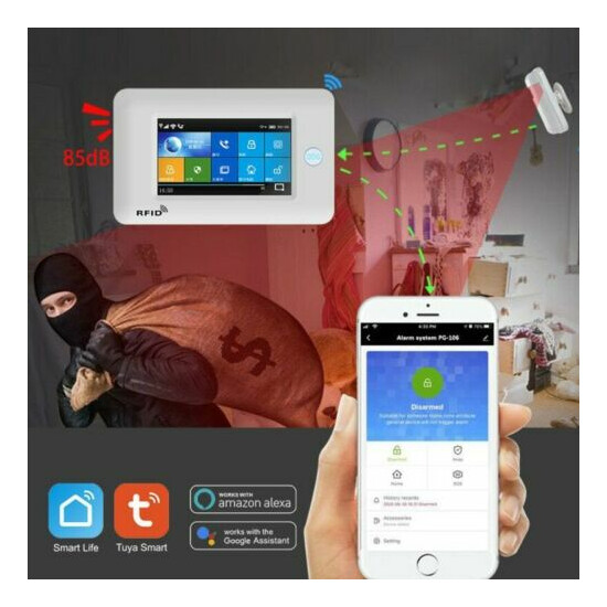 APP Control 4.3 Inch Touch Panel WIFI GSM Wireless Burglar Home Security Alarm image {2}