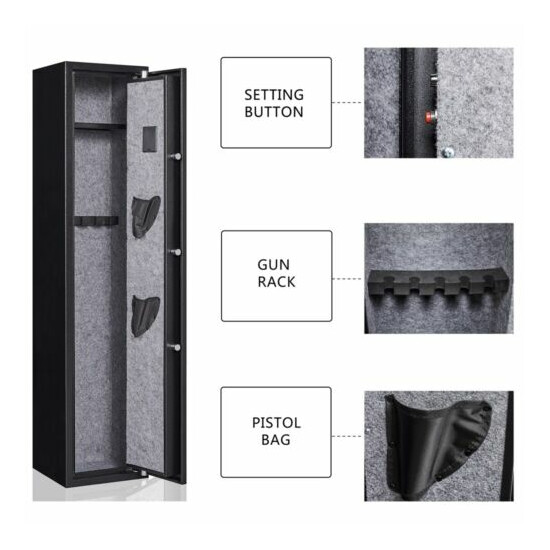 New Biometric Fingerprint Gun Safe Quick Access Firearm Storage Security Cabinet image {4}