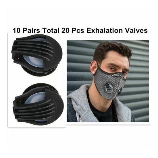 Exhalation Valve For Face Mask Replacement Black Air Breathing Valves - 20 PCS Thumb {1}