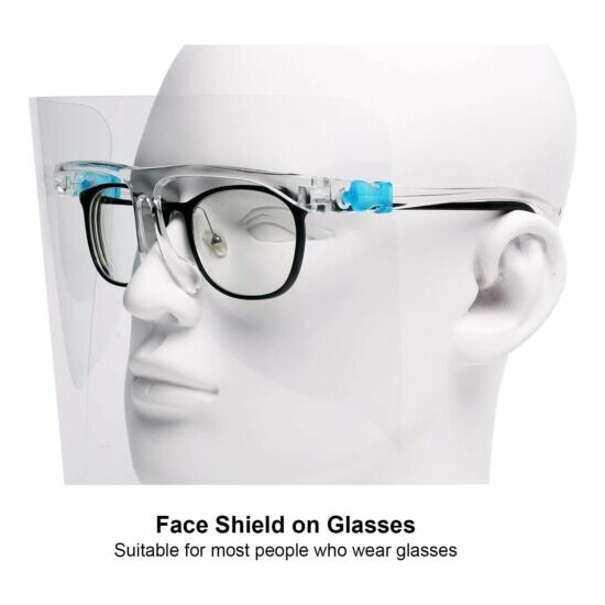 10 Pack Face Shield Glasses Connector Adjustable adults Face Cover  image {1}