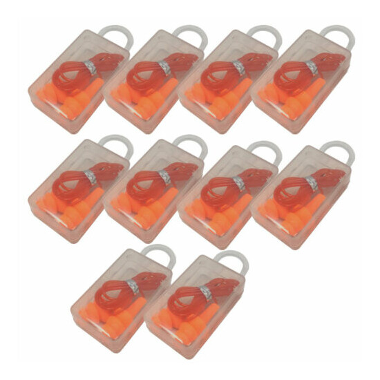 10 Pairs Silicone Ear Plugs Corded Hearing Protection 33dB Anti Noise Sleeping image {11}