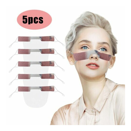 5pc mouth nose visor transparent face mask plastic protective visor face shield image {8}