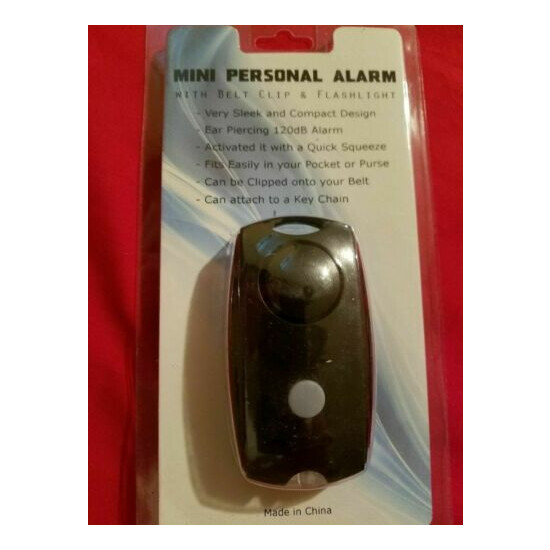 Mini Personal Alarm with LED flashlight, and Belt Clip image {3}