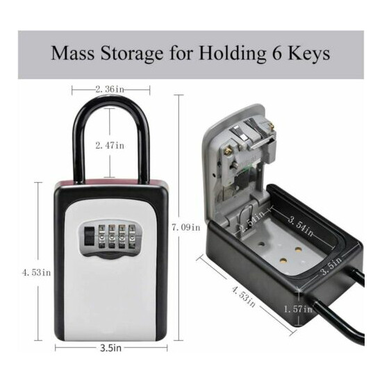 Key Lock Box Wall Mounted Portable Resettable Code House Key Safe Security Lock image {2}