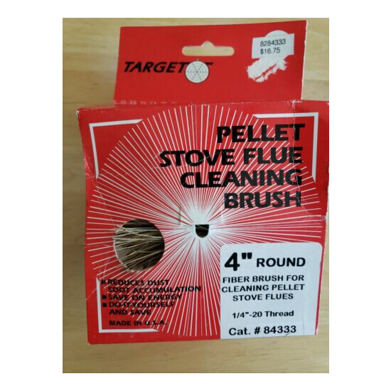 "Target" 4" Round Pellet Stove Fiber Flue Cleaning Brush 1/4"-20 Thread image {1}