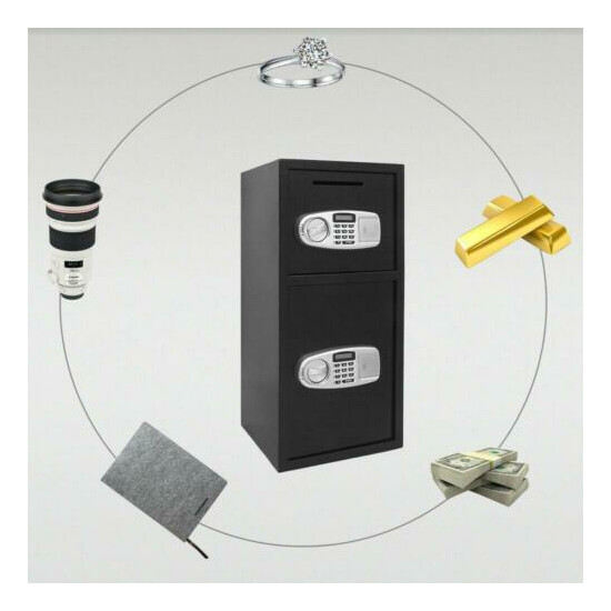 New Double Door Cash Office Security Lock Digital Safe Depository Drop Box US Thumb {8}