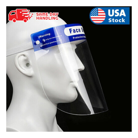 Safety Full Face Shield Reusable Washable Protection Cover Face Mask Anti-Splash image {1}