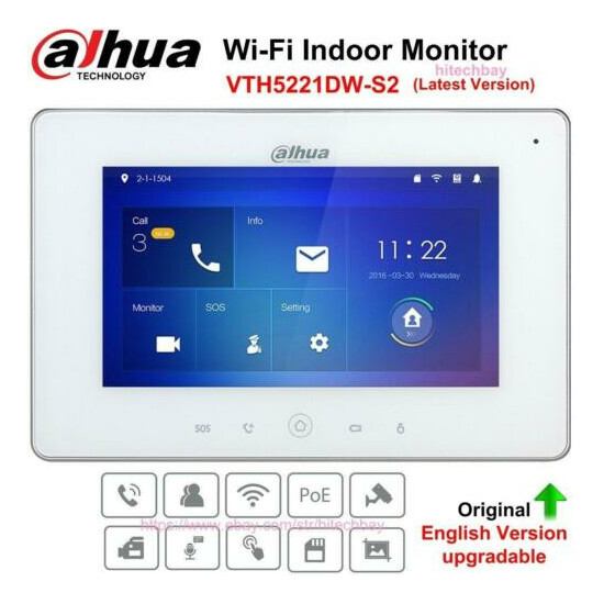Dahua Doorbell VTH5221DW-S2 IP Villa wifi Monitor VTO3211D-P2-S2 Video Intercom image {7}