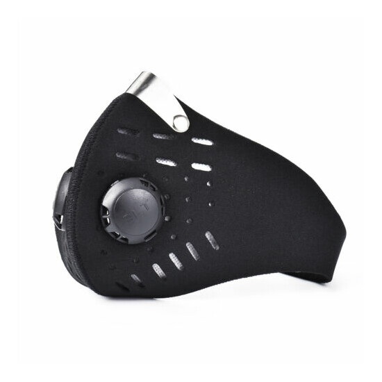 2PCS Sport Cycling Face Mask With Active Carbon Filter Breathing Valves Washable image {4}