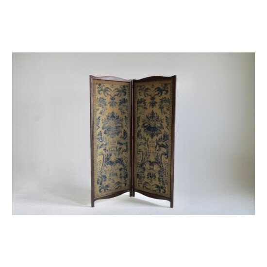 Antique 2 Panel Folding Screen Hardwood Room Divider * Chinese Victorian Qing image {2}