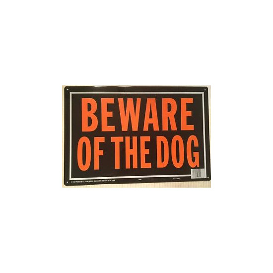 Hey-Ko 838 Beware of The Dog Tin Sign Classic Style image {1}