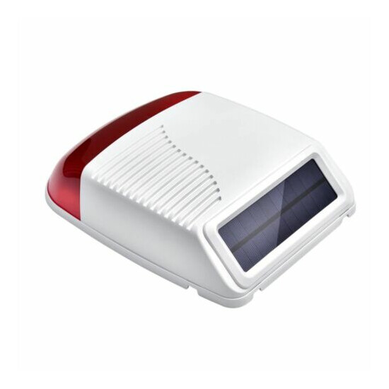 Solar Alarm Siren Outdoor Waterproof 433MHz WiFi GSM Alarm System Sound Flash image {3}
