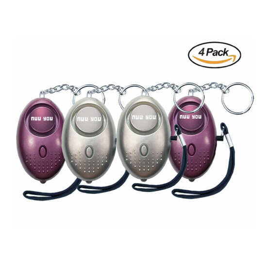 Personal Alarm keychain for WOMEN/KIDS siren 140 DB LOUD & LED light (4 PACK) image {3}