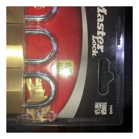 Master Lock 140Q Solid Brass Padlock 1/4" Dia, 7/8" H x 13/16" W, Black, CD/4 image {3}