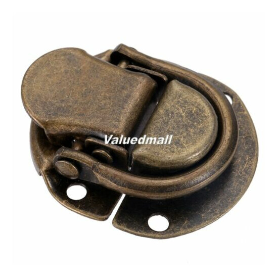 Retro Bronze Hasp Clasp Wooden Box Easy Use Luggage Buckles Latch Lock 40x36mm image {1}