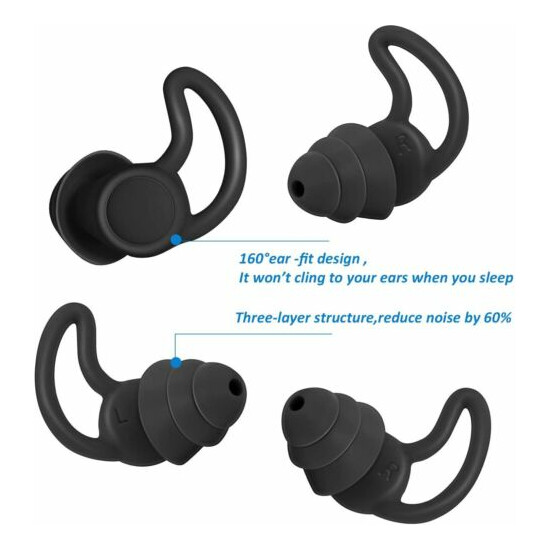 Rhino Horn Ear Plugs Reusable Soft Silicone Three Layers Design Sleeping Snoring Thumb {3}