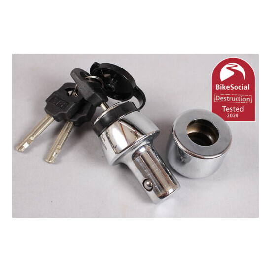 RoundLock Sold Secure Motorcycle Gold Dumbbell Type Lock image {1}