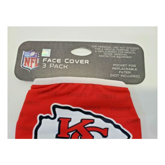 ABK Kansas City Chiefs Football NFL 3 Pack Face Mask Covers W Filter Pocket NEW image {5}