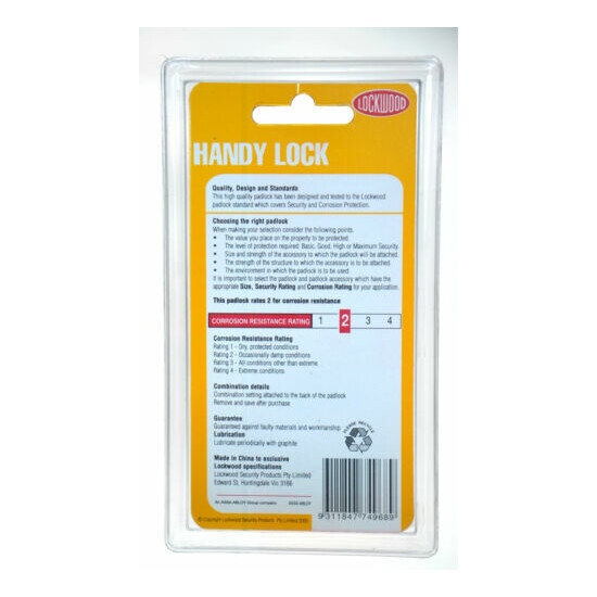 2" 50mm Stainless Steel Combination Padlock Locker Lock LOCKWOOD 140/50/122/DP  Thumb {4}